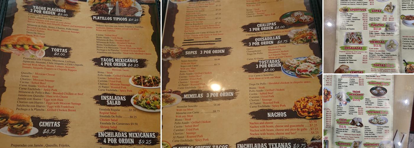 Charro Mexicano Menu