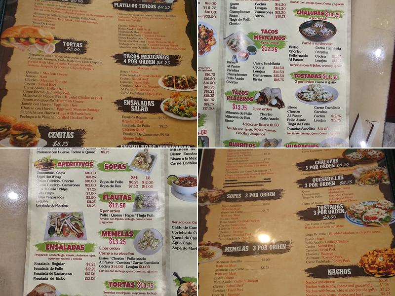 Charro Mexicano Menu