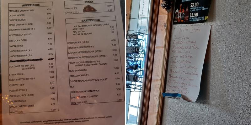 Macktown Lounge Menu