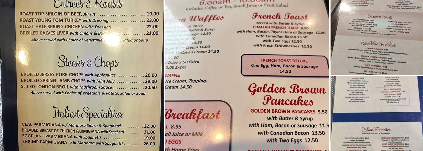 River View Diner Menu