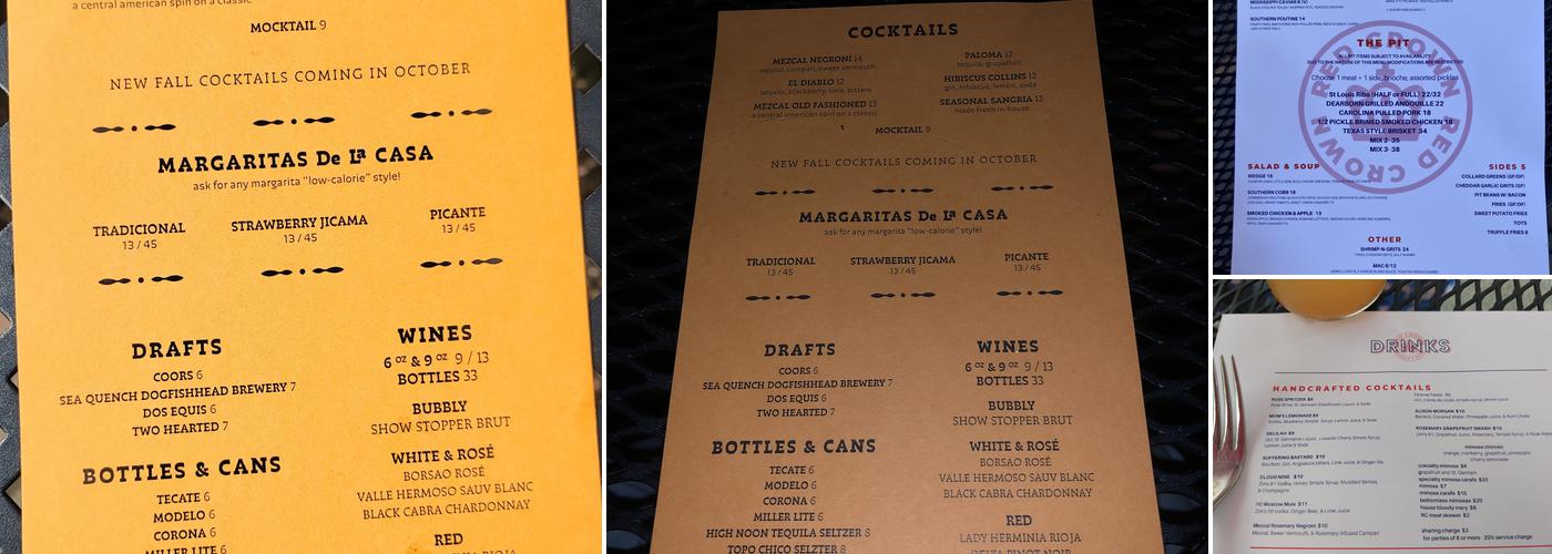 Red Crown Cantina Menu