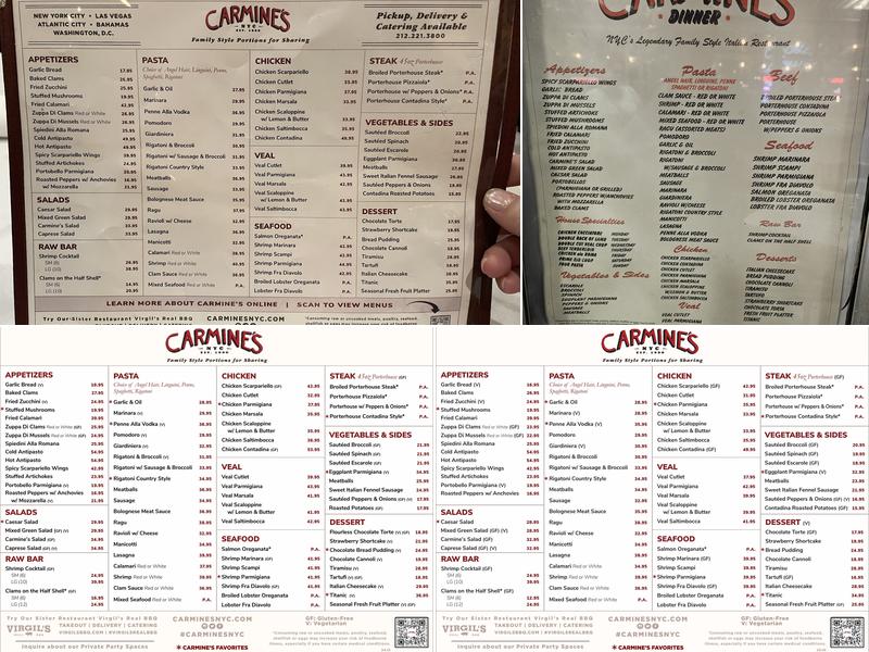 Carmine's - Upper West Side Menu