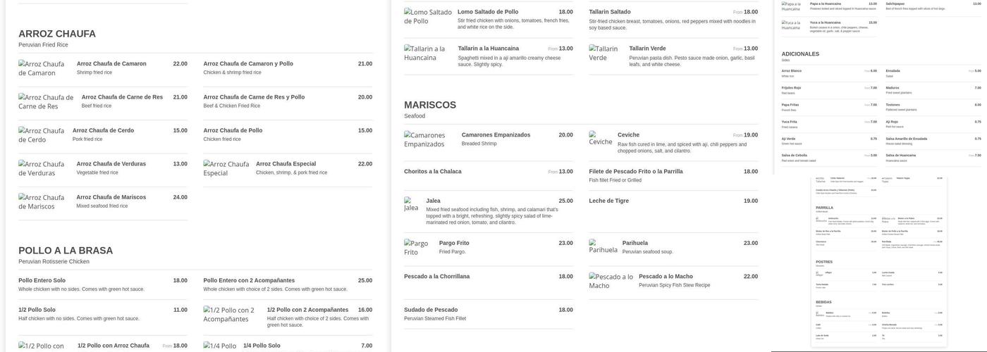 Rico Rico Restaurant Menu