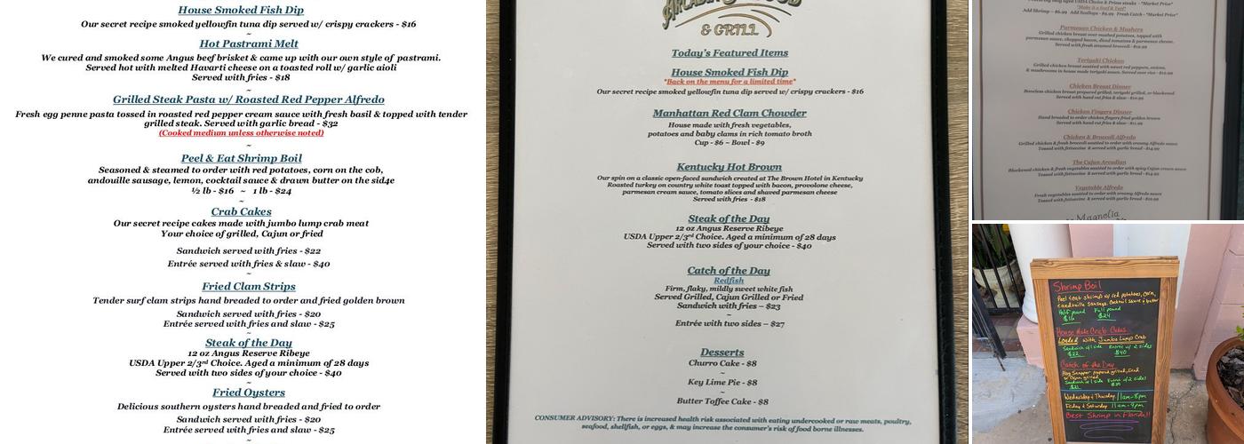 Magnolia St Seafood and Grill Menu