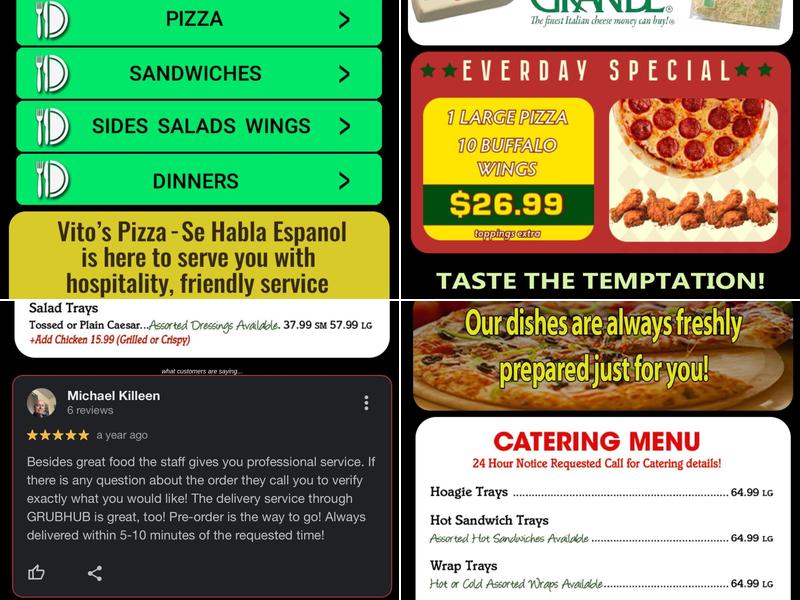 Vito's Pizza Menu