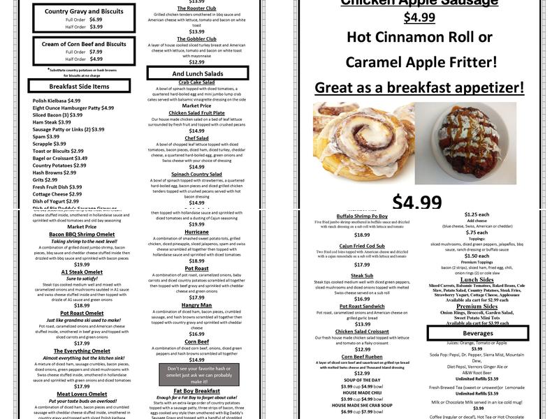 john ski's house of breakfast & lunch Menu