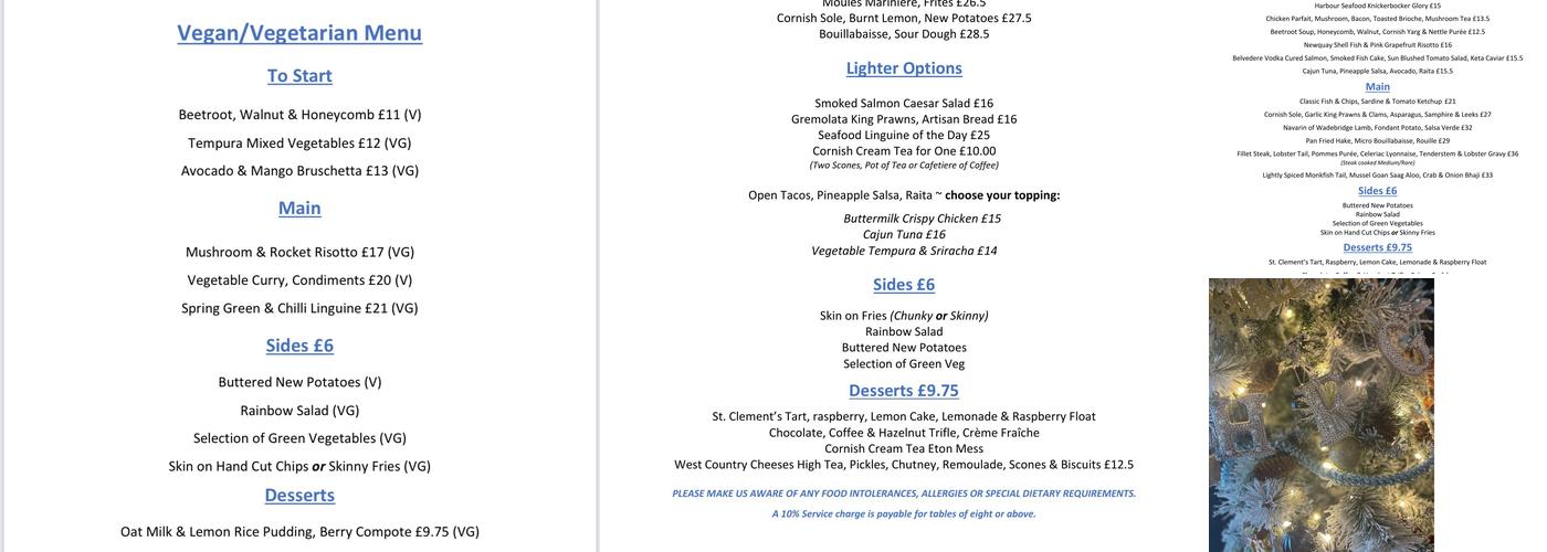 The Harbour Fish and Grill Restaurant Menu