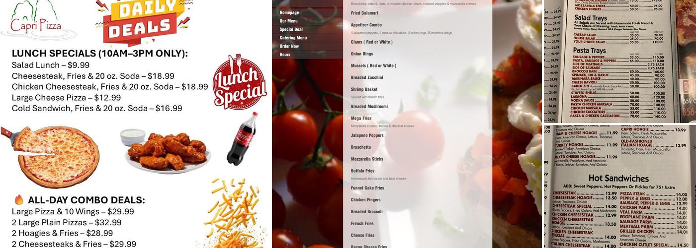 Capri Pizza Menu