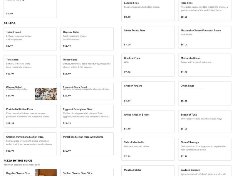 Sal Vito Pizza at Ritz Menu