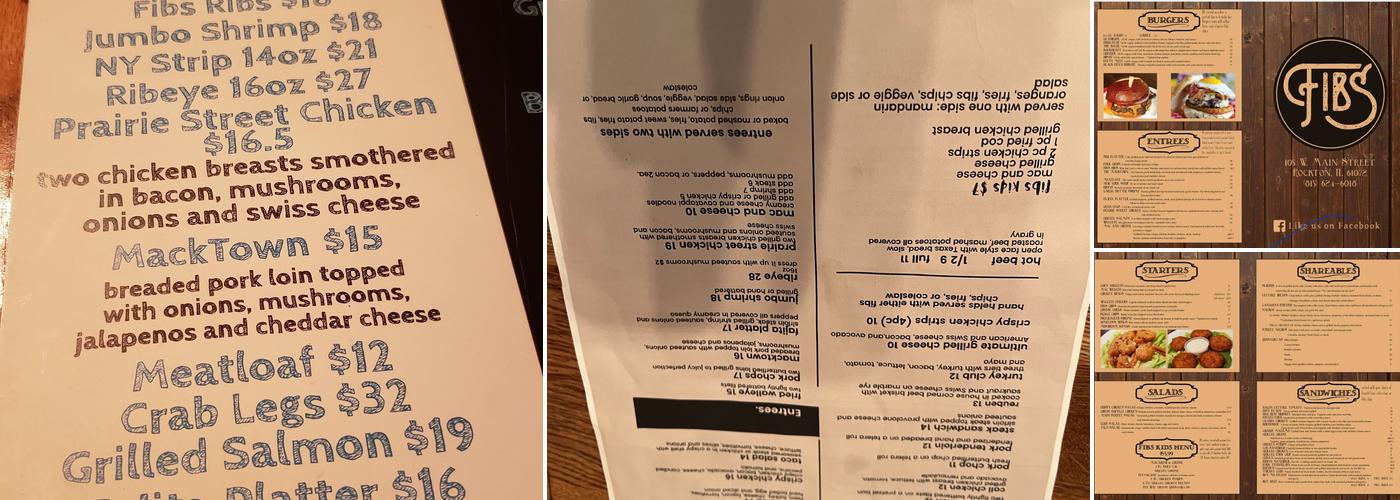 Fibs Menu