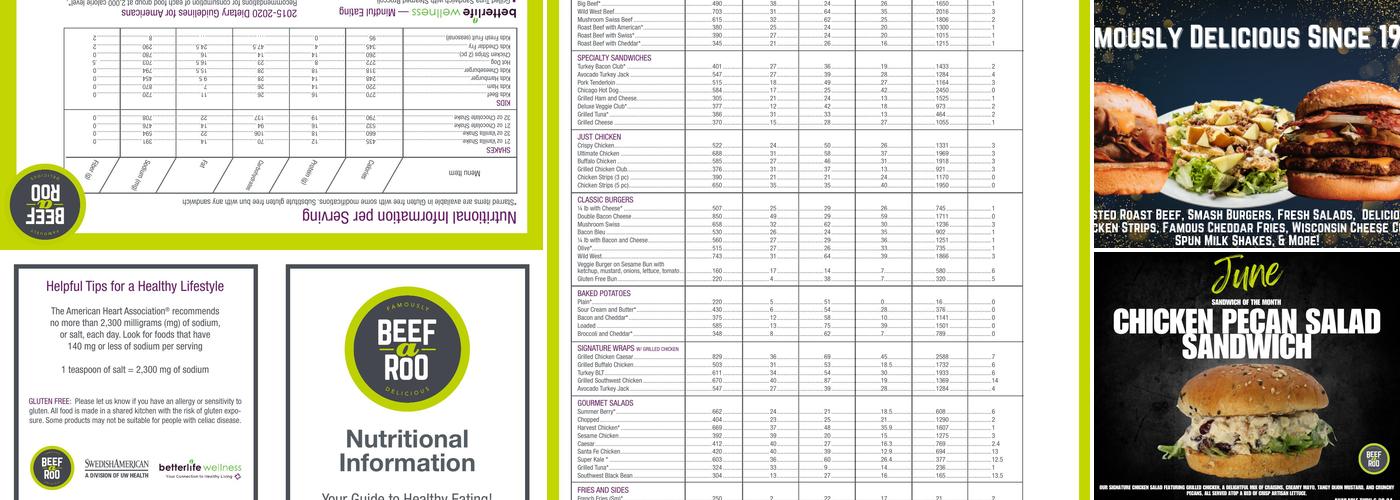 Beef-A-Roo Menu