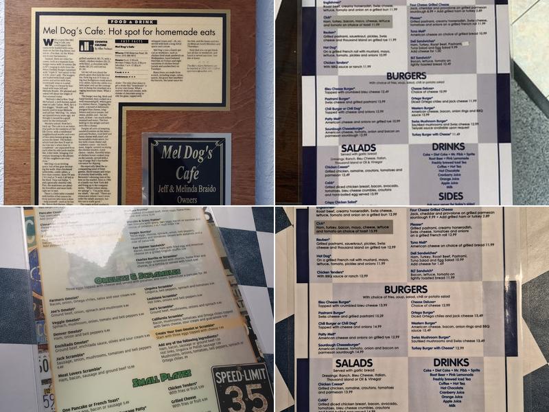 Mel Dog's Cafe Menu