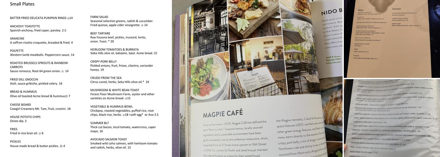 Magpie Café Menu