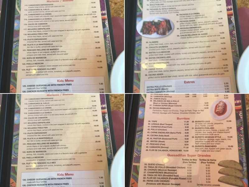 Nuevo El Mariachi Loco Menu