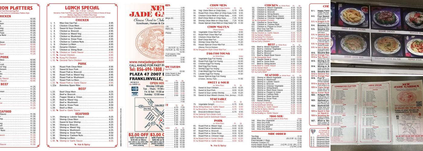 New Jade Garden Menu