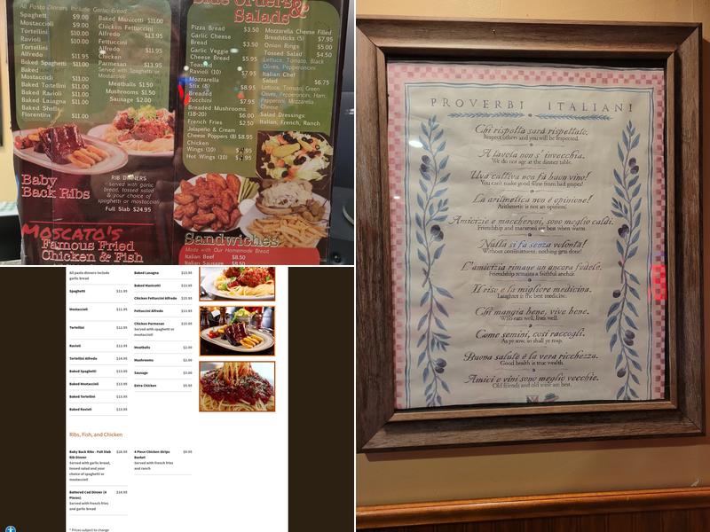 Moscato's Pizza Menu