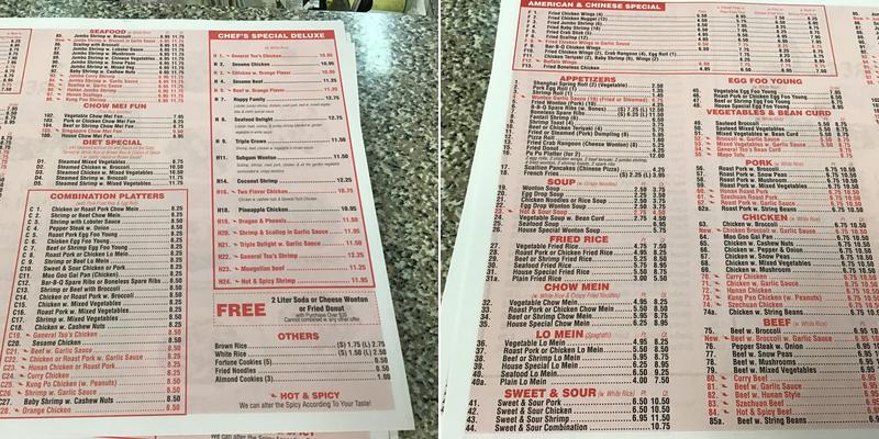 Chow's Express Menu