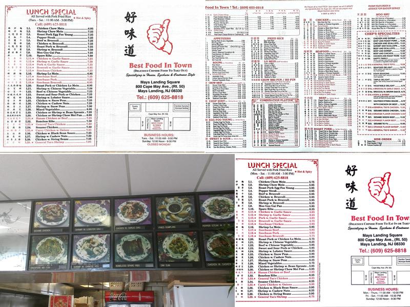 Best Food in Town Menu