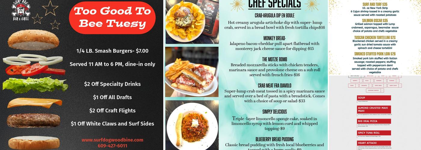 Surf Dog Bar and Grill Menu