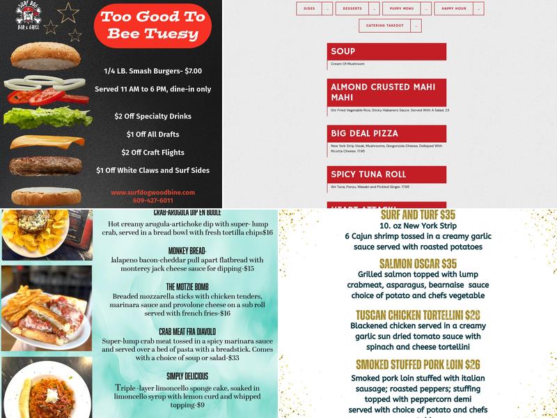 Surf Dog Bar and Grill Menu