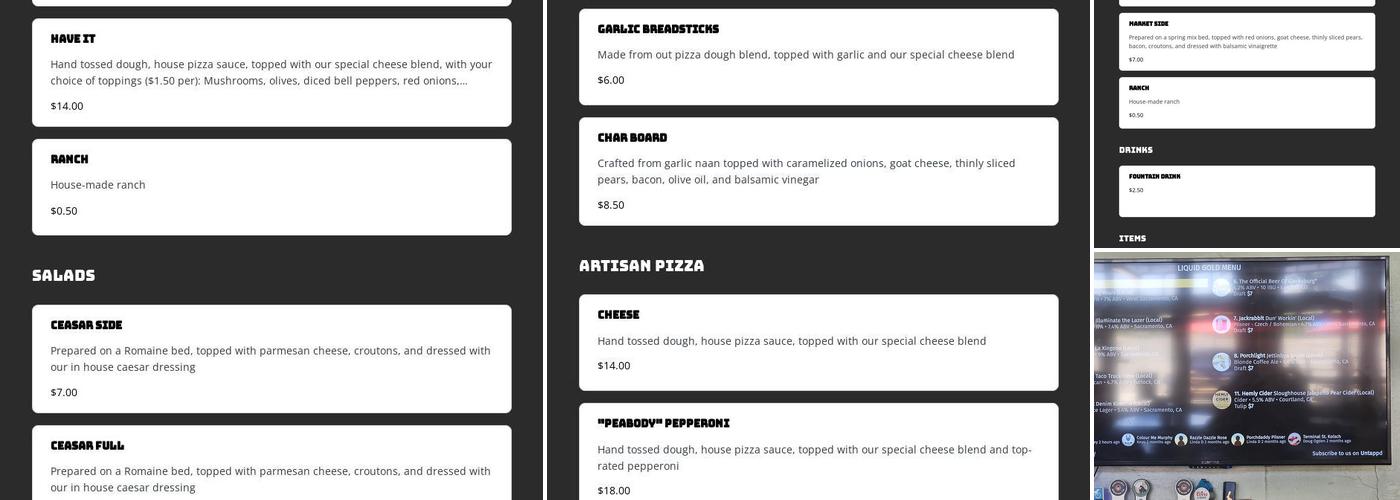 Husick's By Forester Menu