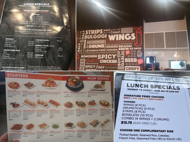 Bonchon Elk Grove Menu