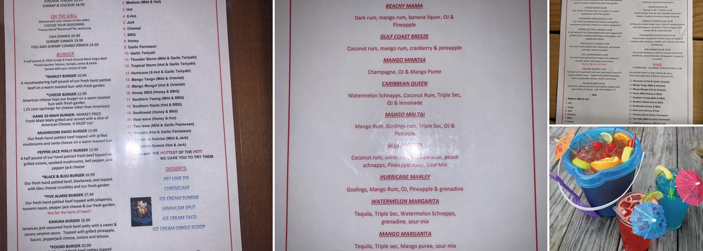 Mango Marley's Menu