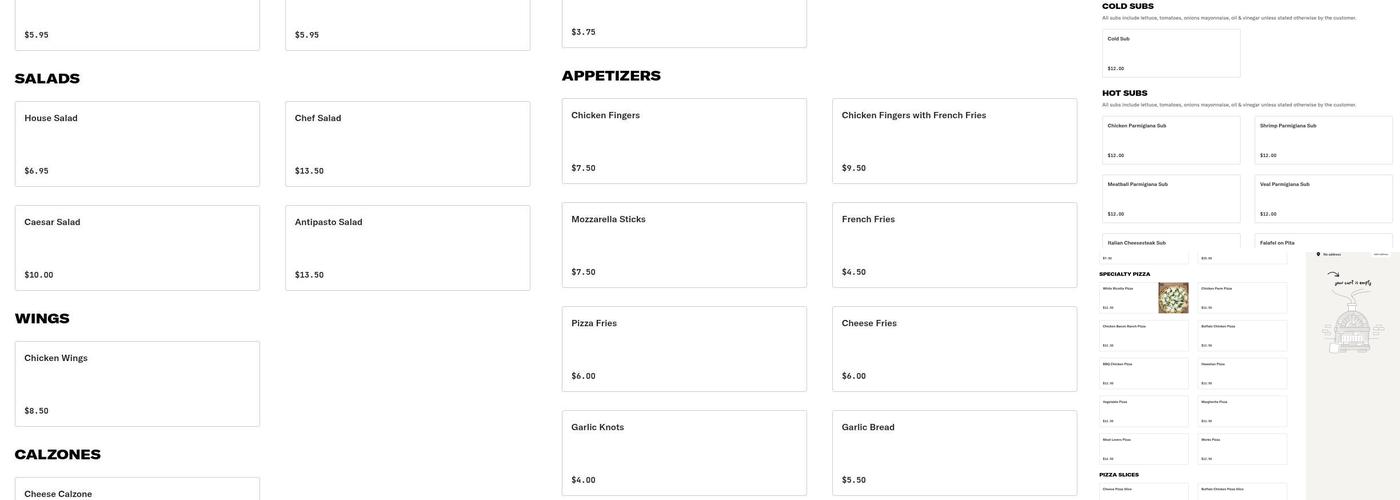 Dominick's Pizza Shoppes Menu