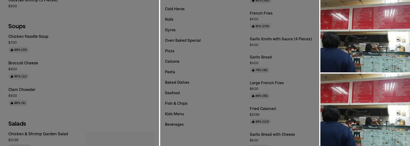 Brooklyn's Pizza Menu