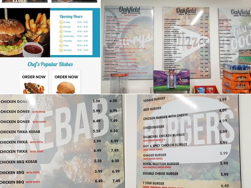 Oakfield Kebab & Fast food Menu