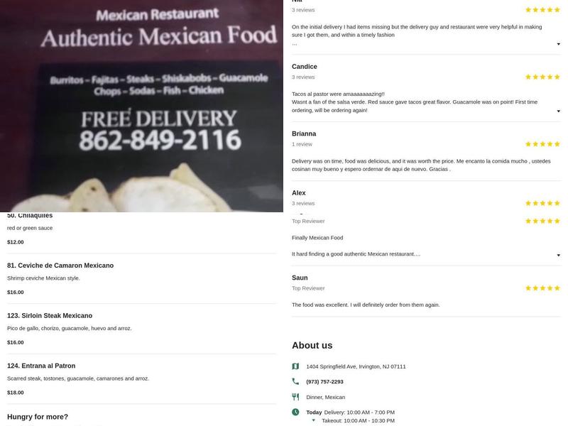 EL CENTENARIO Menu