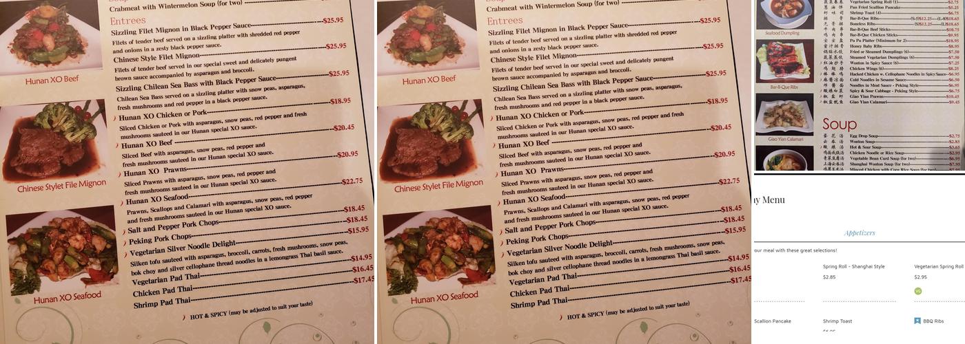 Hunan Spring Menu