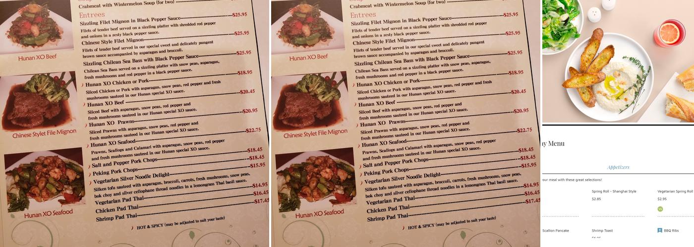 Hunan Spring Menu