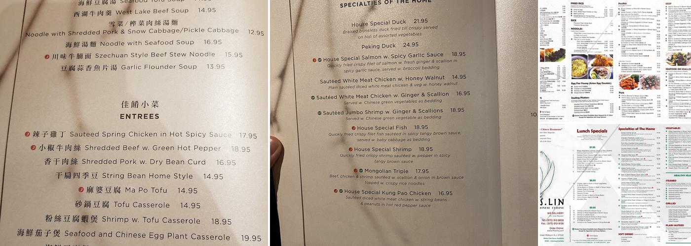 Ms. Lin Chinese Cuisine Menu