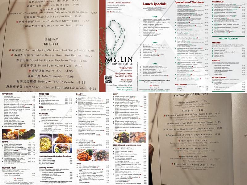 Ms. Lin Chinese Cuisine Menu