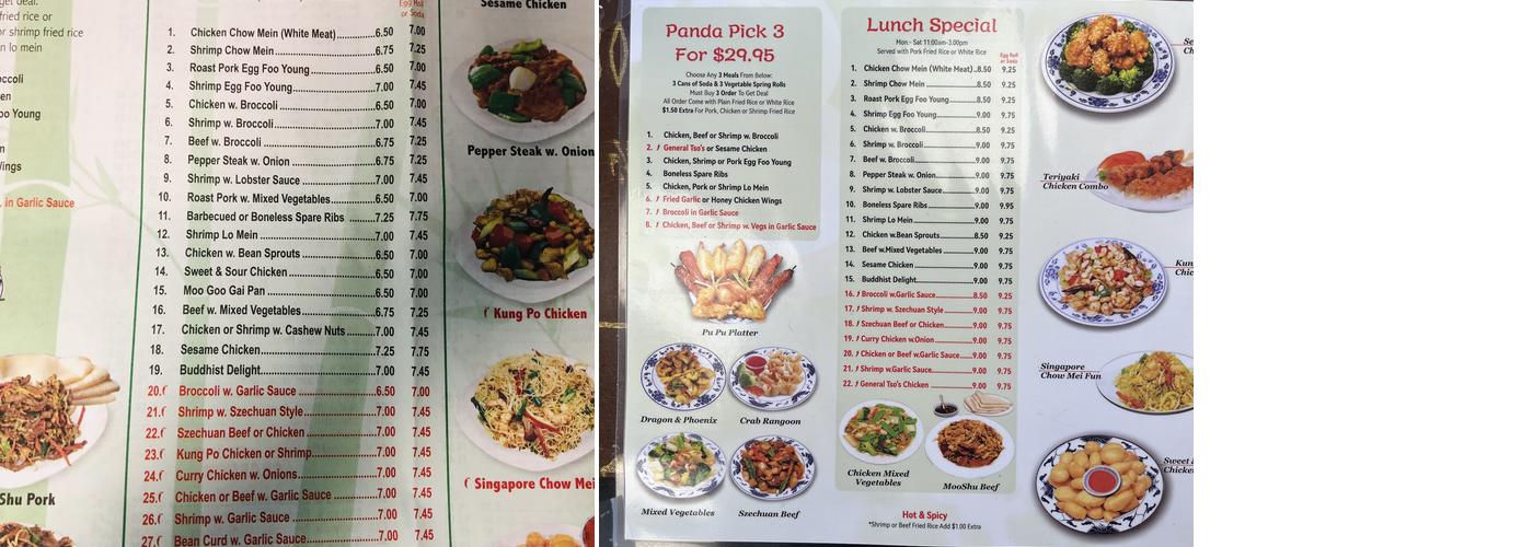 Panda Kitchen Restaurant Menu