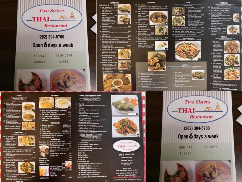 Two Sisters Thai Menu