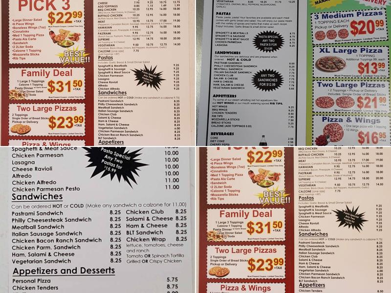 Jesse's Pizza Menu