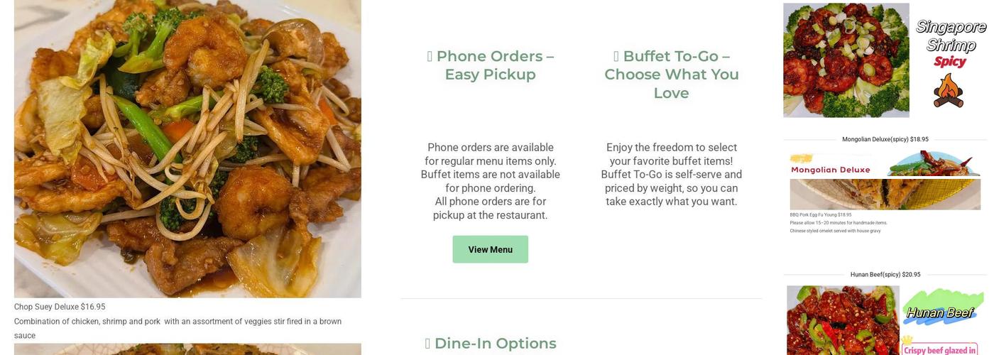 Great Wall Menu