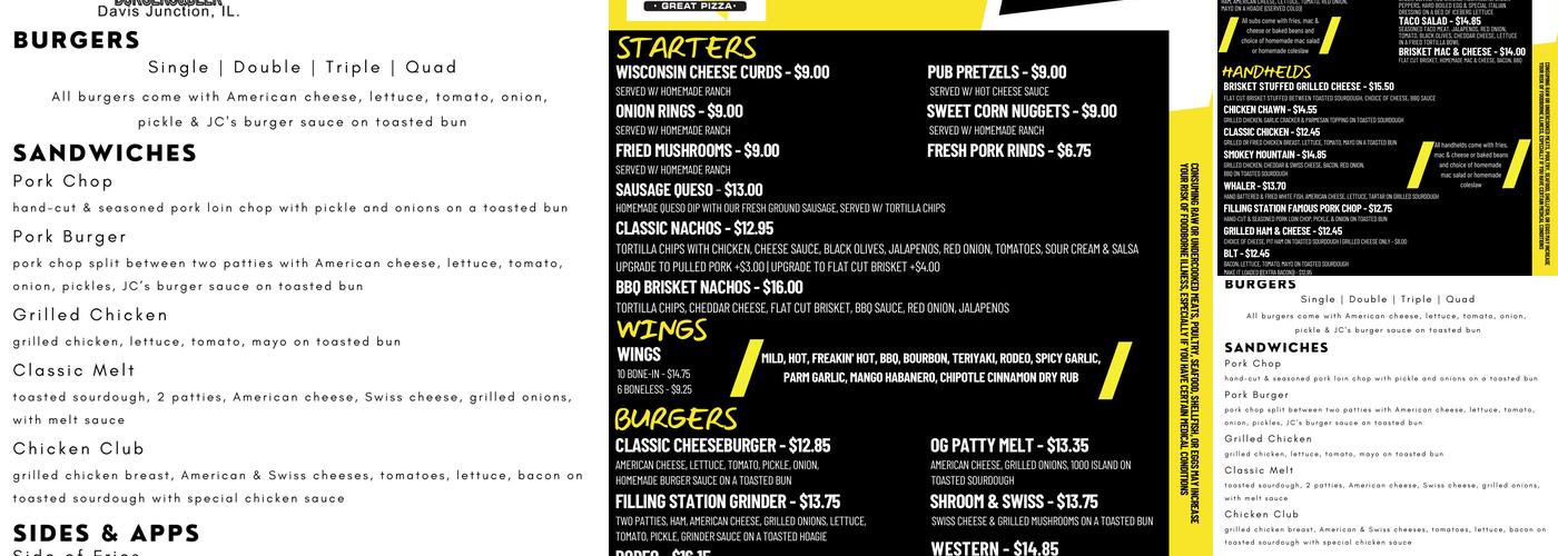 JC's Junction Corner Menu