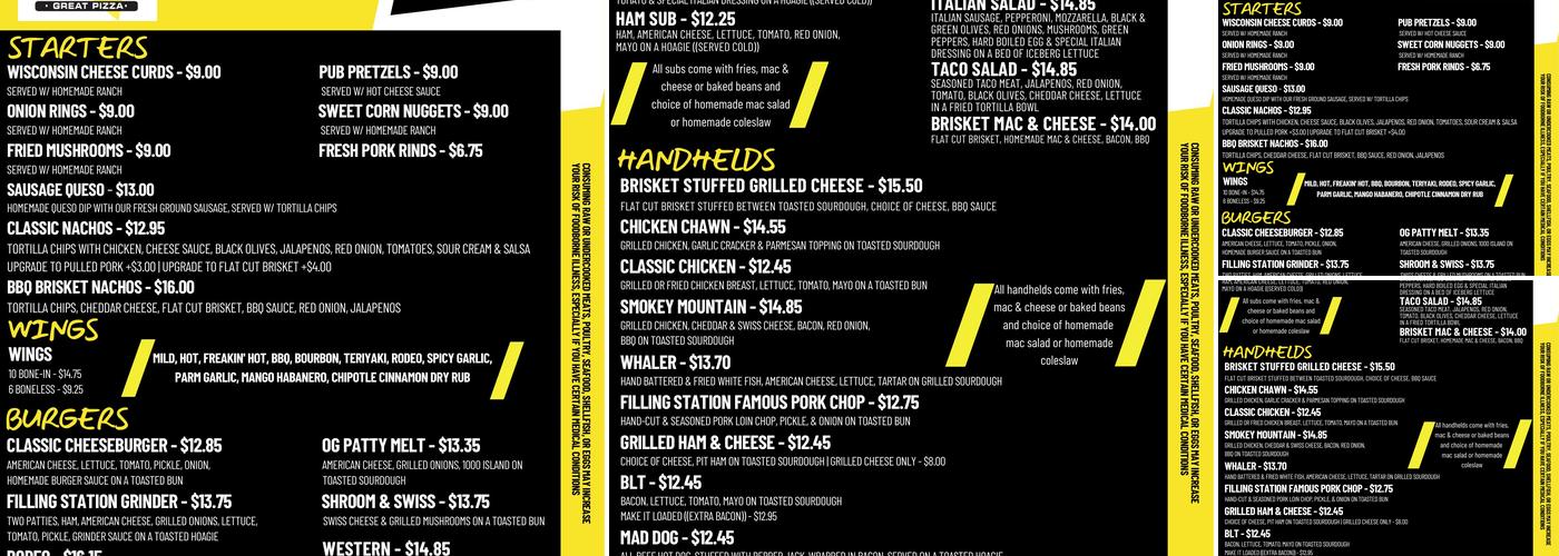 JC's Junction Corner Menu