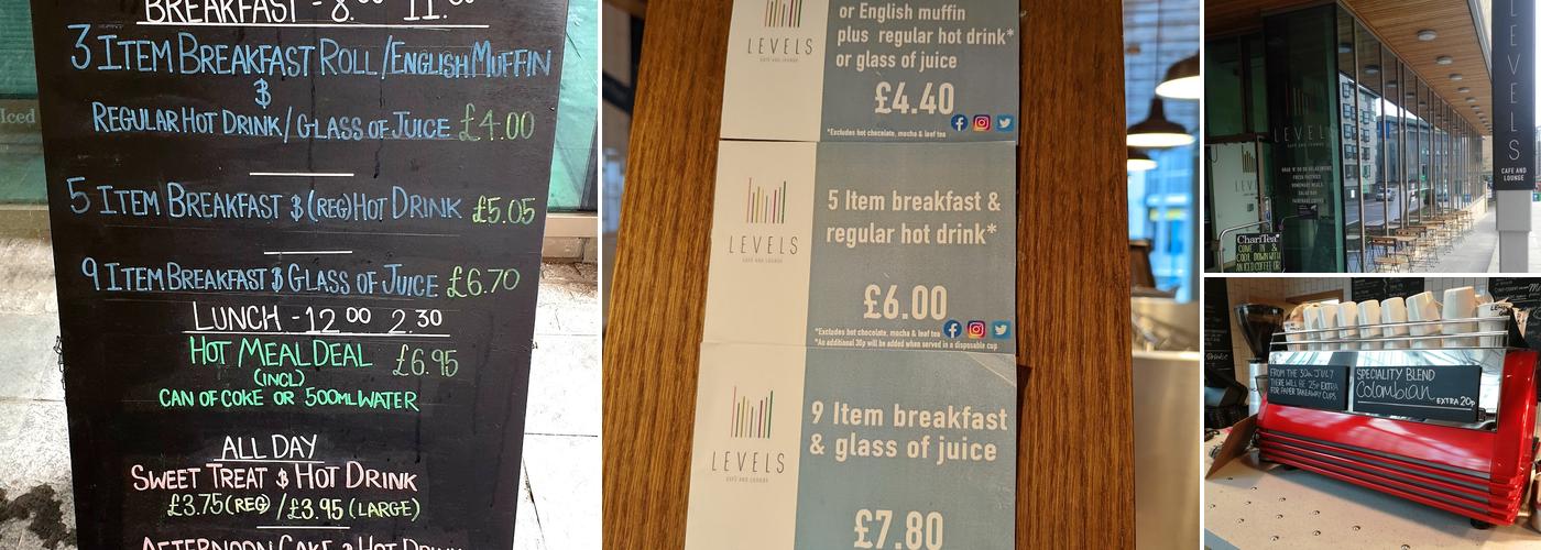 Levels Cafe & Lounge Menu