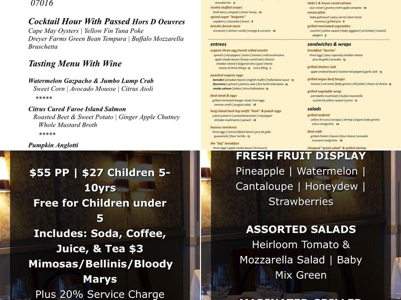 Boulevard Five72 Menu