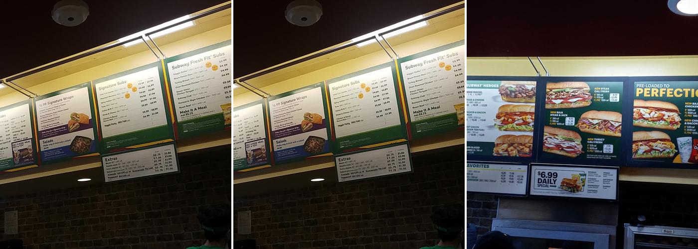 Subway Menu