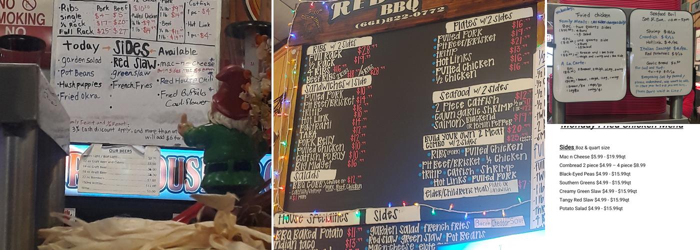 Red House BBQ Menu