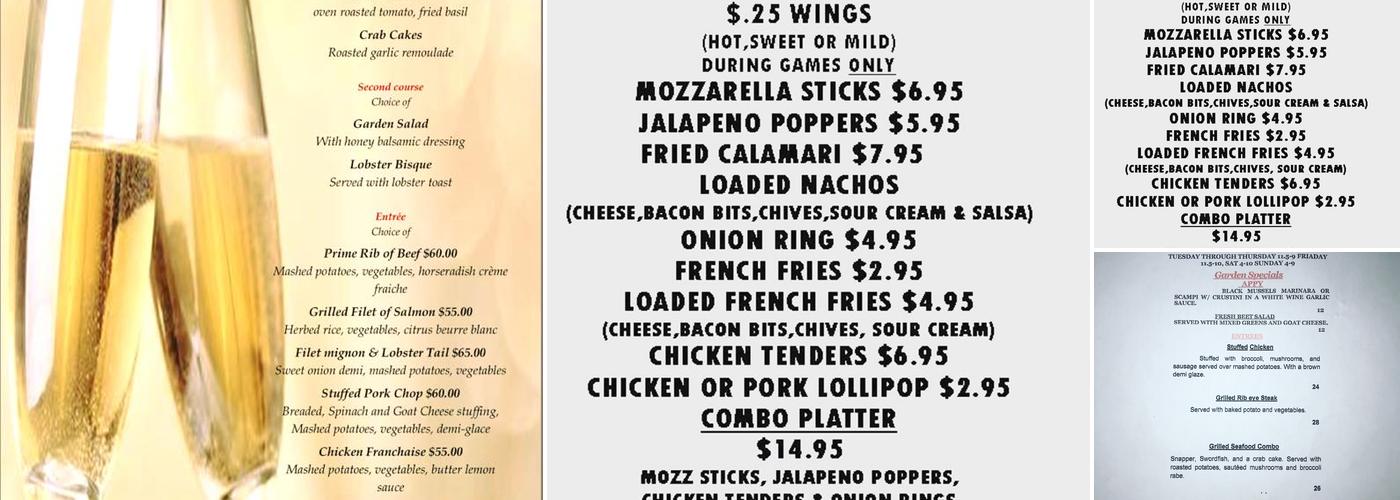 Garden Restaurant Menu