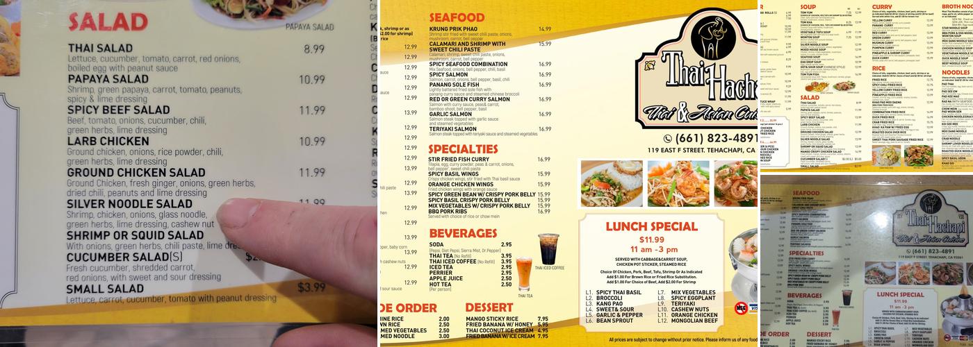 Thai Hachapi Menu