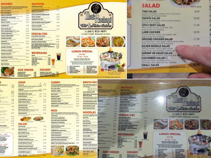 Thai Hachapi Menu