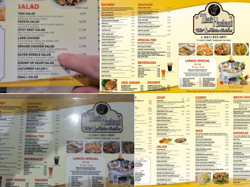 Thai Hachapi Menu