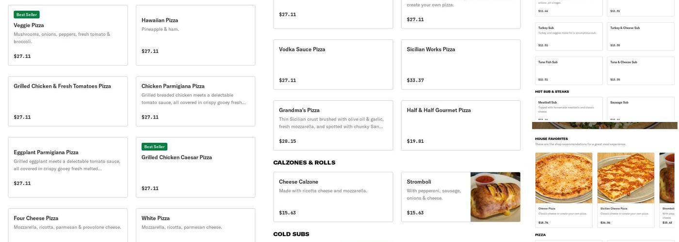 Enzo's Pizza Menu